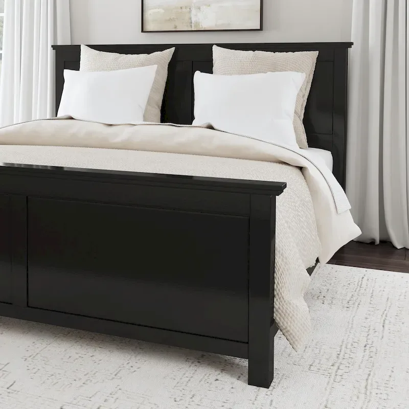 Oak Park Black Wood King Bed