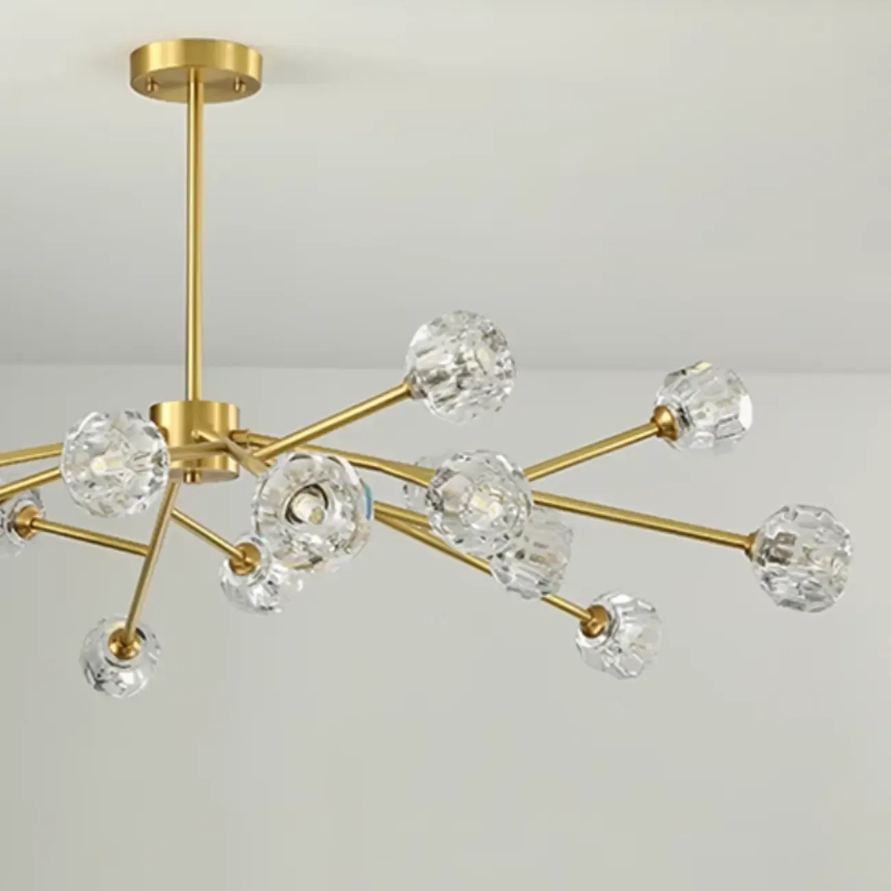 Modern Gold Globe Crystal Sputnik Chandelier