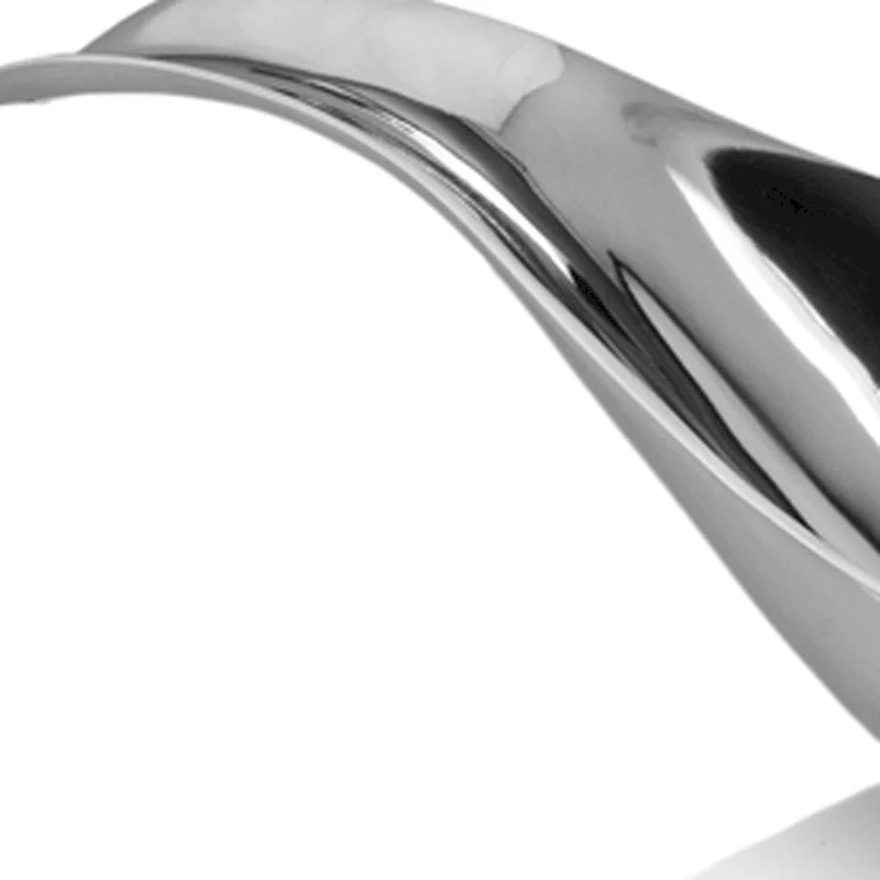 HomeRoots 8  Silver Aluminum Long Wavy Bowl - 5.5 x 8 x 34.5