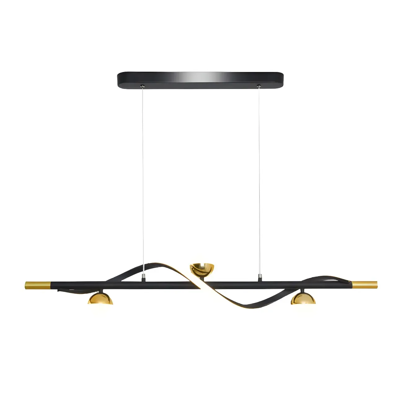 Modern Black Metal Acrylic 4-Light LED Dimming Pendant Light