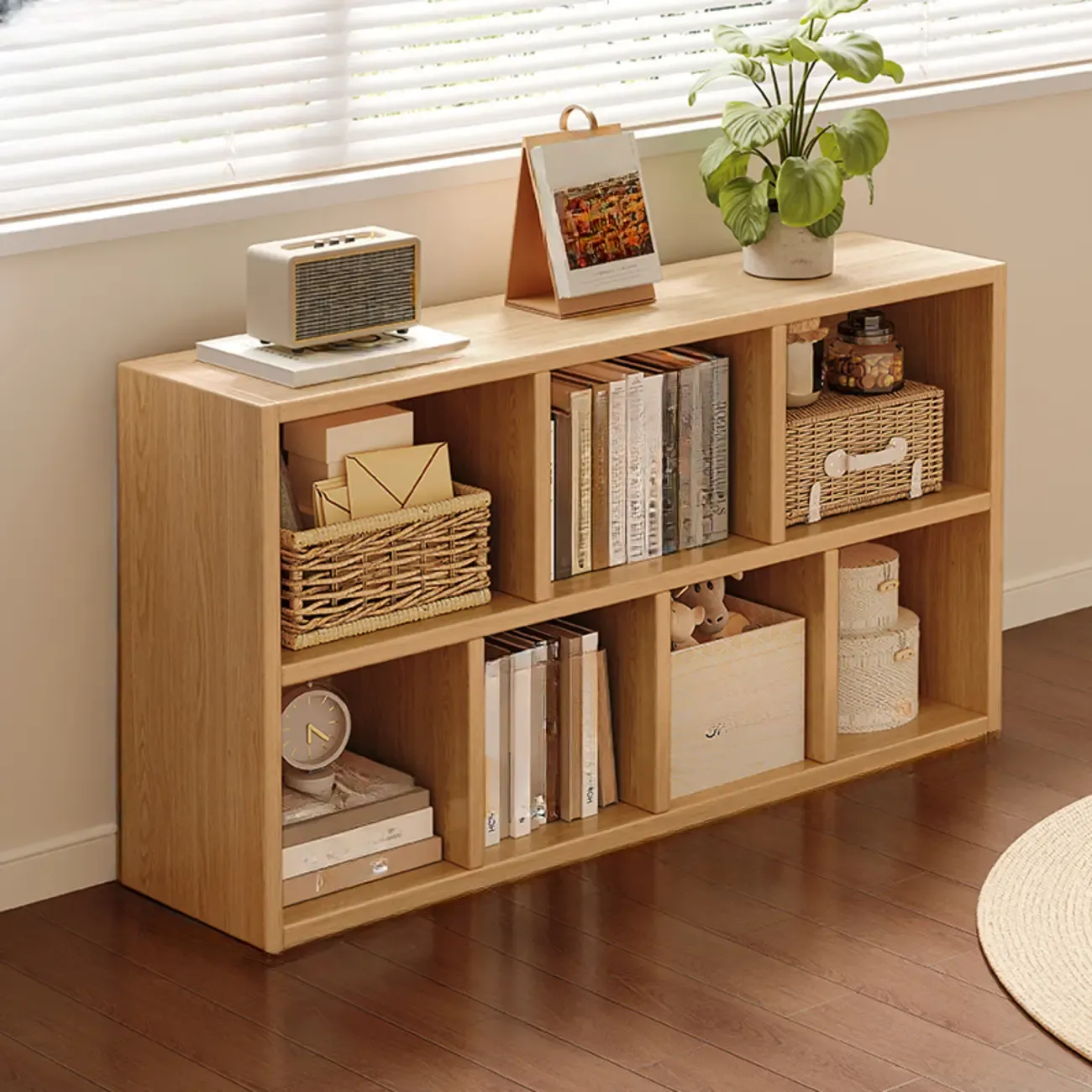 Modern Wooden Compact Bookcase Home Office Shelves