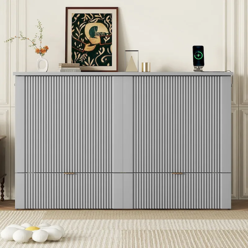 Merax Murphy Bed with drawer and a set of Sockets & USB Ports