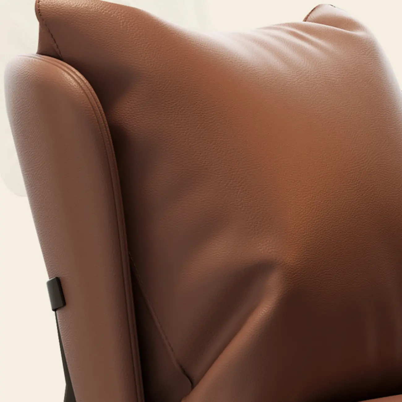 Modern Cat-Resistant Leather Accent Chair with Ottoman