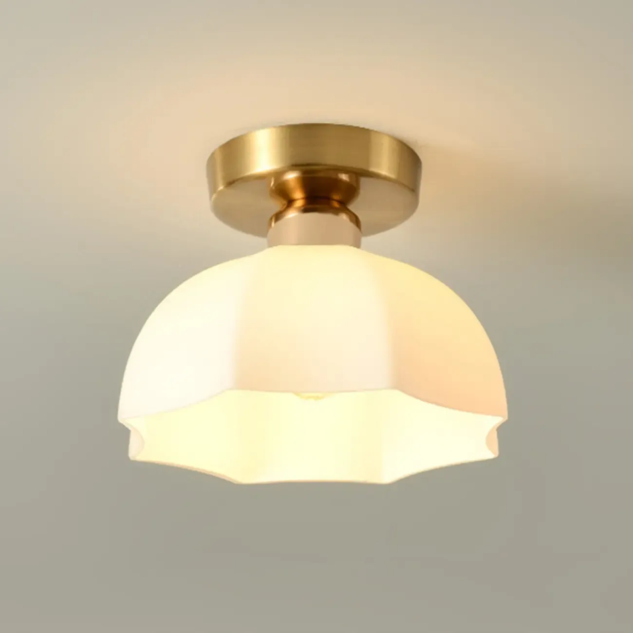 Modern Hallway Metal Rhombus Semi Flush Ceiling Light