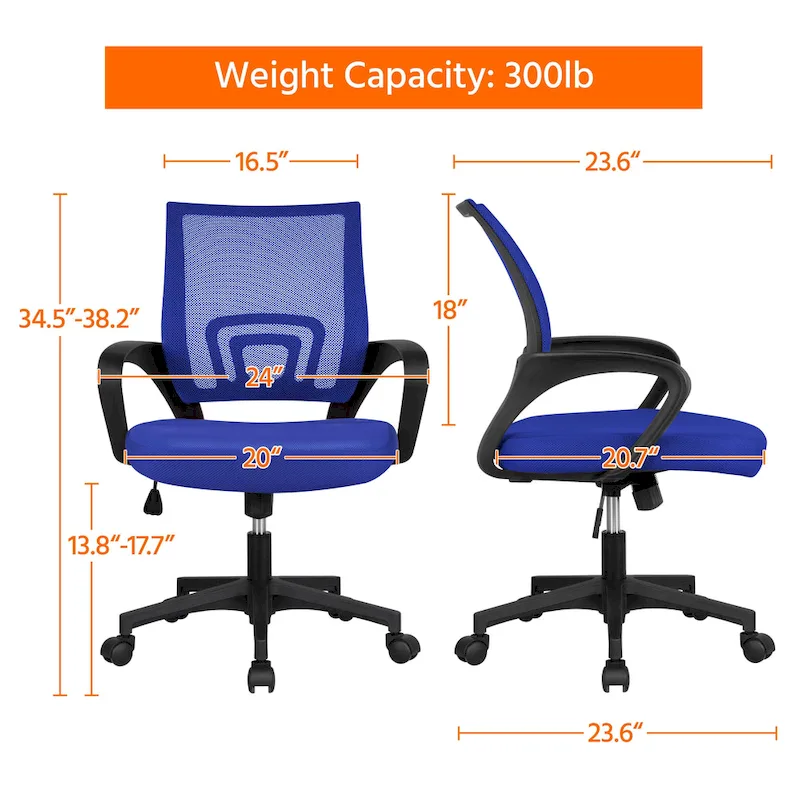 Yaheetech Adjustable Ergonomic Office Chair MidBack Mesh Swivel Chair