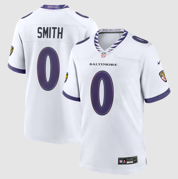 Baltimore Ravens Roquan Smith White Game Jersey