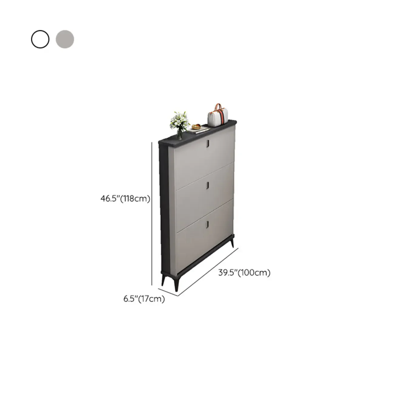 Modern Wood Shoe Cabinet with Adjustable Shelves