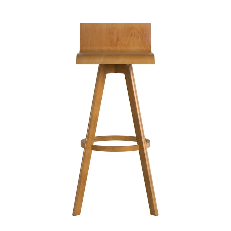 Mid-Century Modern Swivel Wood Stool