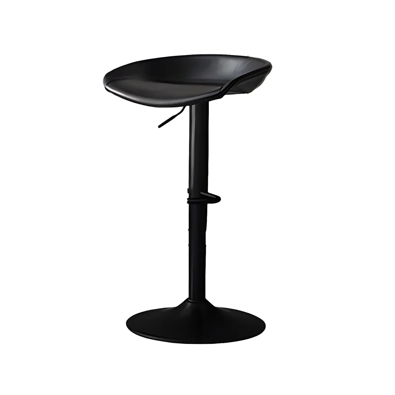 Adjustable Black Leather Saddle Swivel Bar Stools
