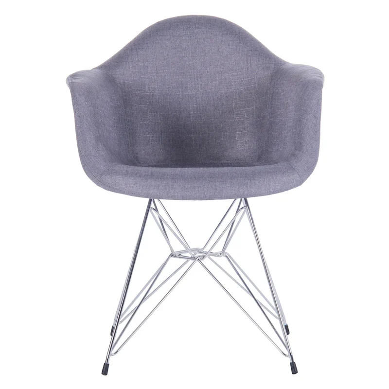 Upholstered Dining Armchairs w/ Metal Legs (Set of 2)