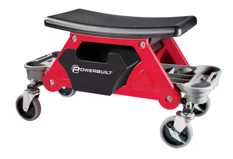 Powerbuilt Heavy Duty Rolling Work Seat with Storage Trays
