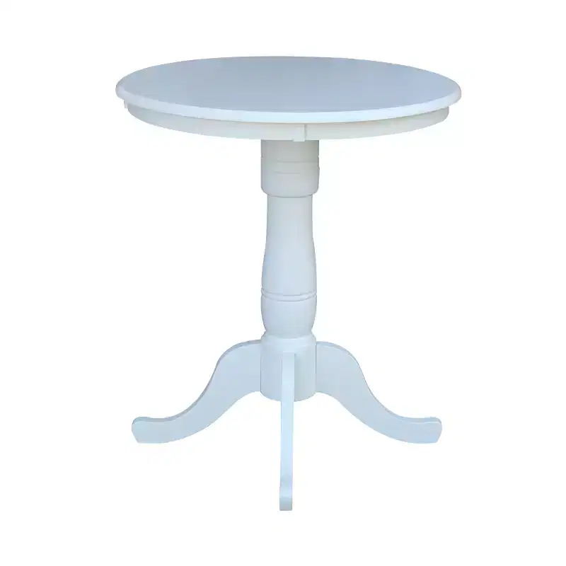 White Round Pedestal Counter Table, Seats 2