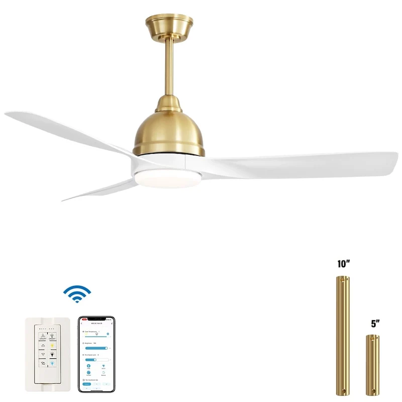 54  Smart Ceiling Fans with Lights and Remote High CFM Bedroom Quiet Fan APP Control - 54 inch