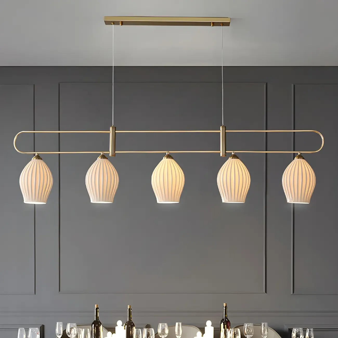 Simple Modern Ceramic Multi-Light Island Pendant Light