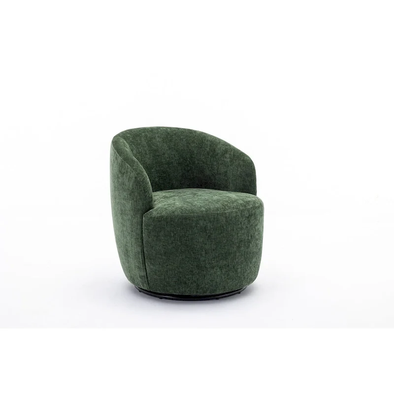 25.6 Swivel Barrel Chair with Black Coating