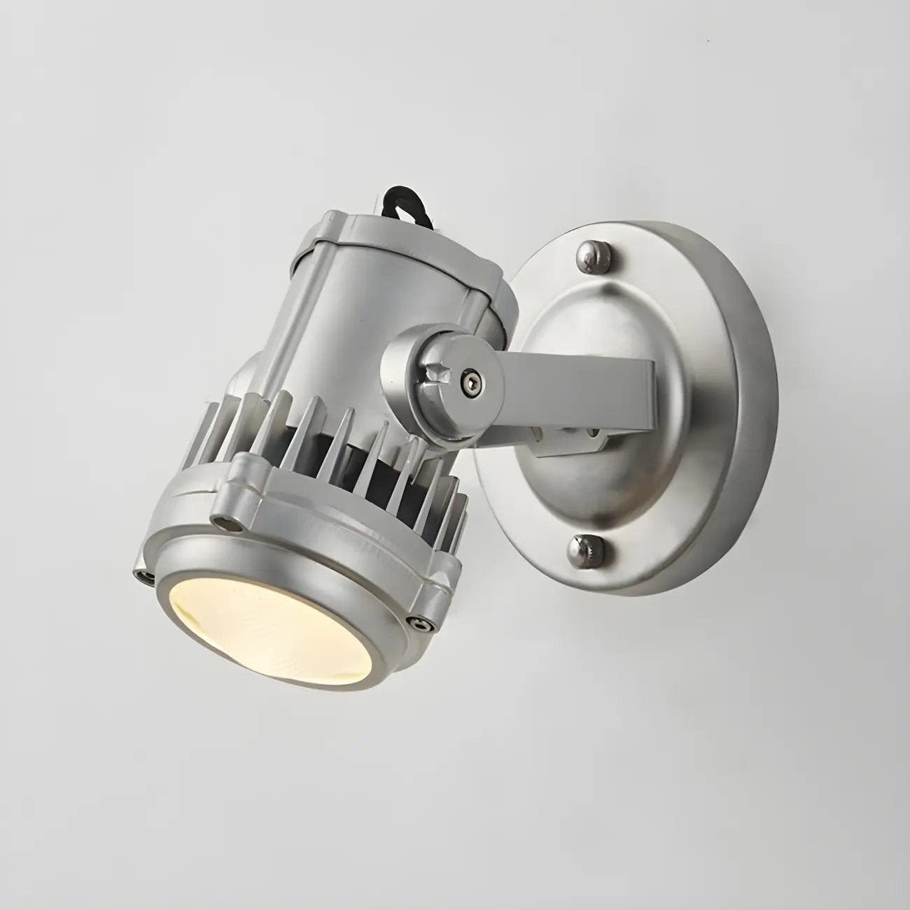 Industrial Metal Silver Prismatic Glass Swing Arm Wall Light