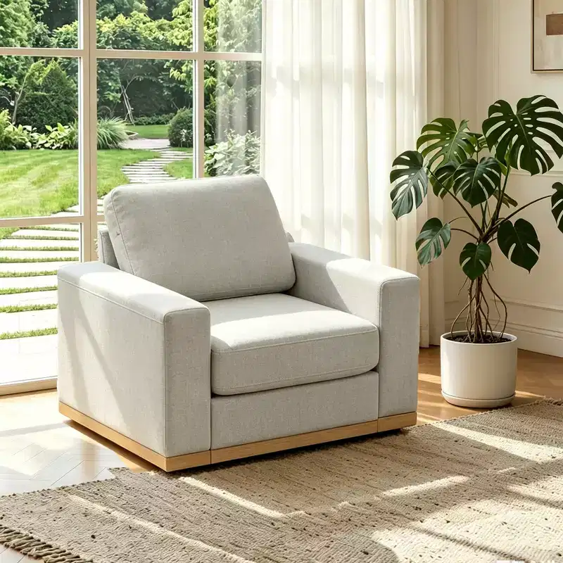 Dyonery Deep Seat Modular Sectional Sofa for Living Room,Solid Wood Frame,Spring Cushions, Removable Covers,Easy Assembly for Small Spaces