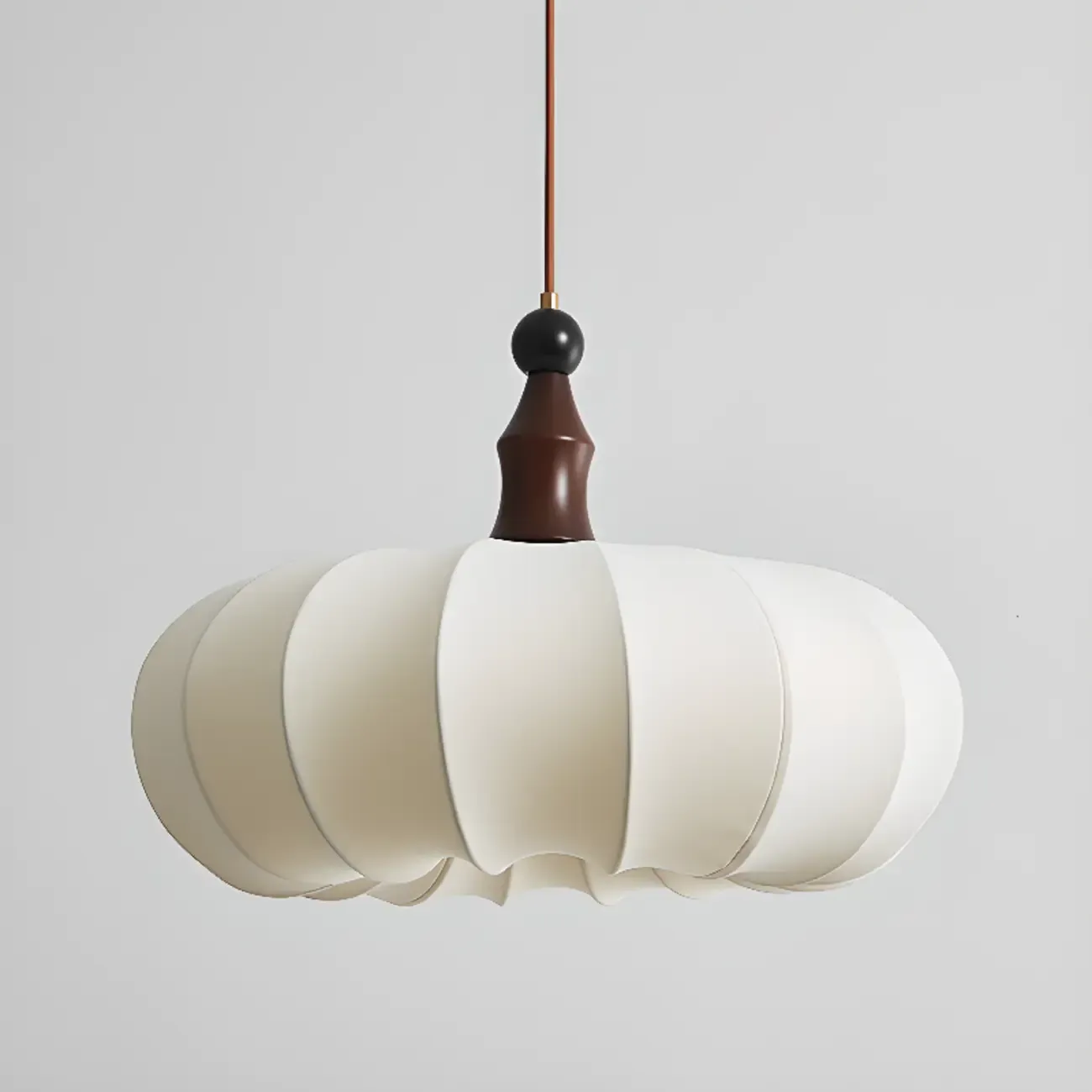 Modern White Fabric Globe Pendant Light with Adjustable Height