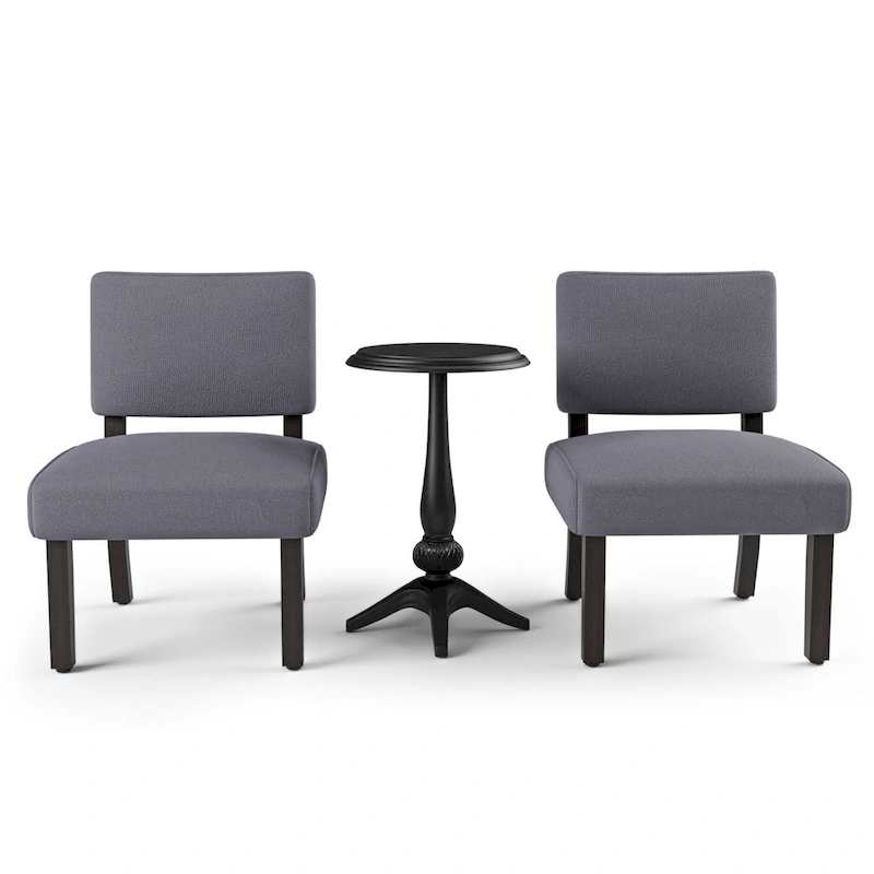 Kyer Transitional Grey Wood 3-piece Table with Chair Set by Furniture of America