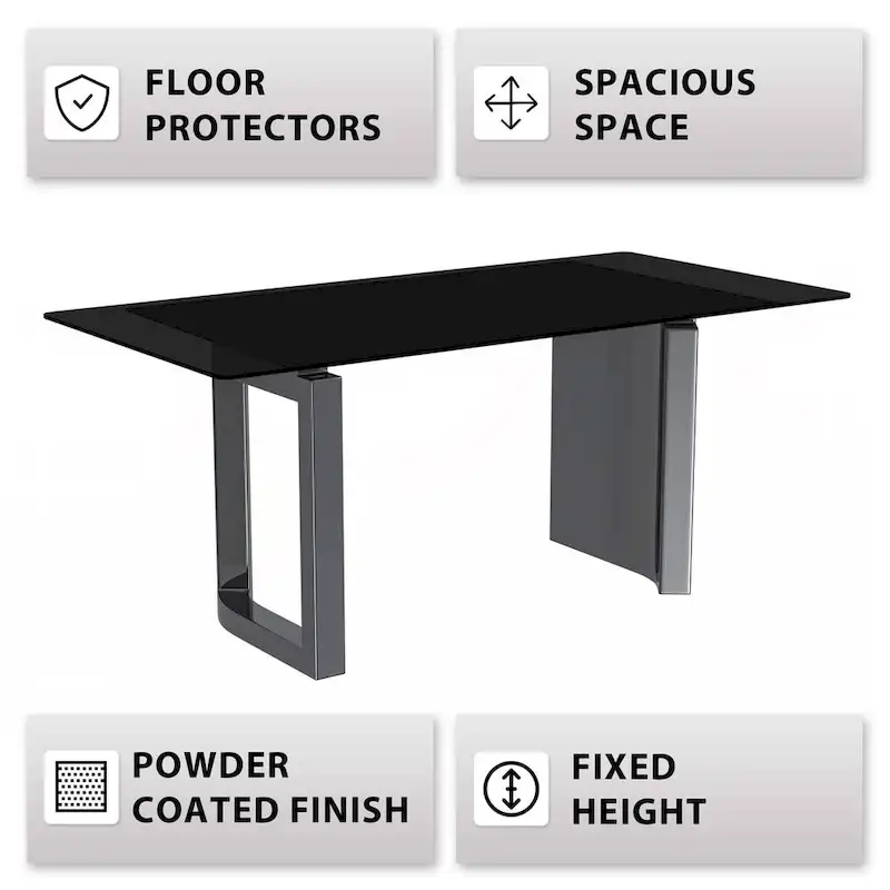 Astra Series Dining Table with Sintered Stone/Glass Top