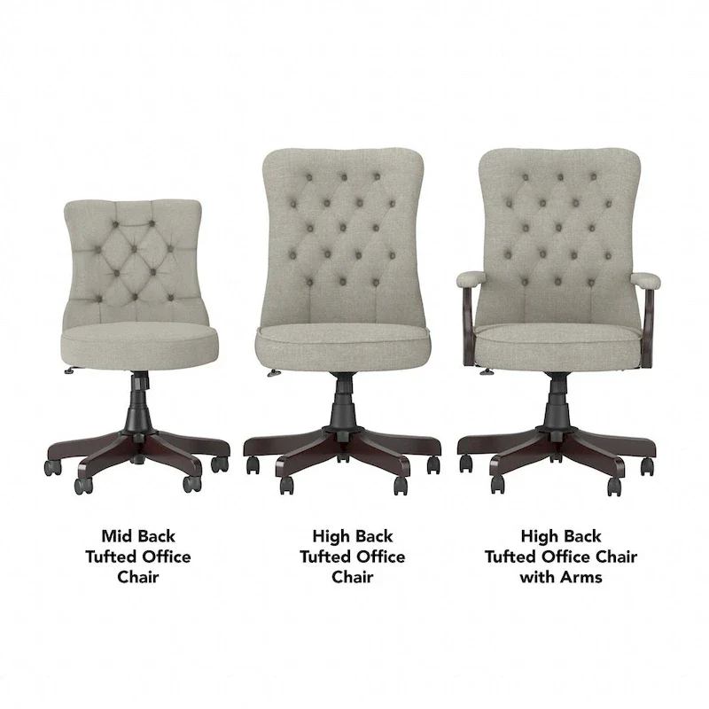 High Back Tufted Office Chair with Arms