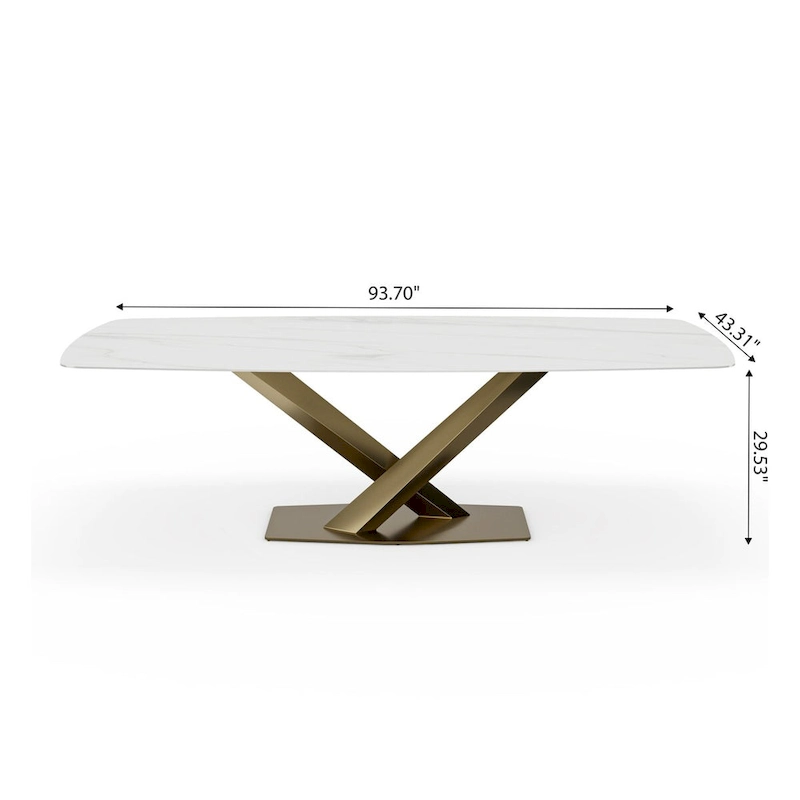 Modern Rectangle Sintered Stone Large Dining Table