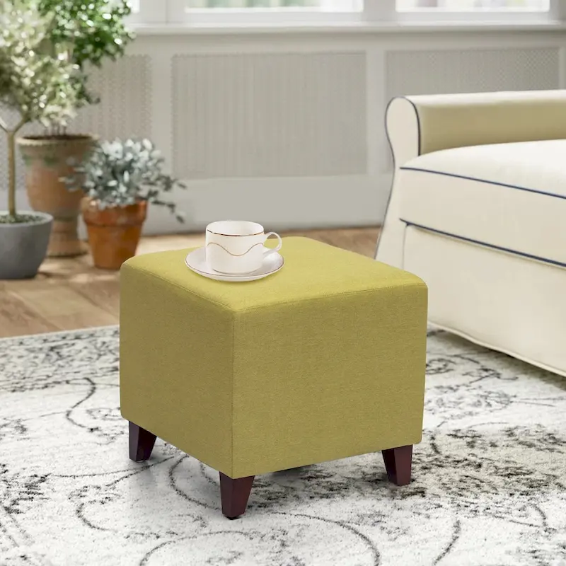 British Style Cube Ottoman Footstool