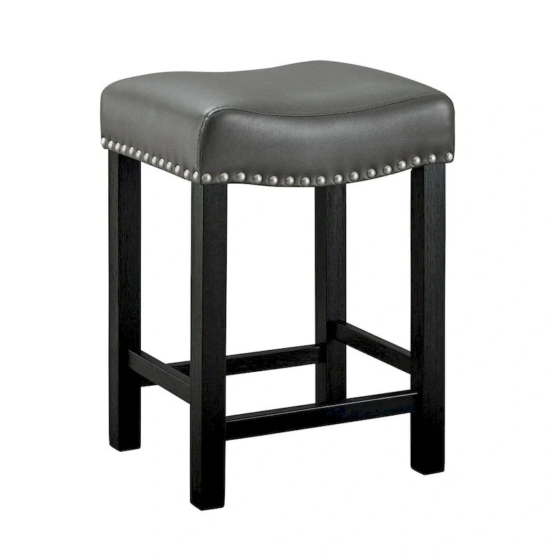 Steve Silver Ariana Gray Faux Leather Counter Stool - Set of 2