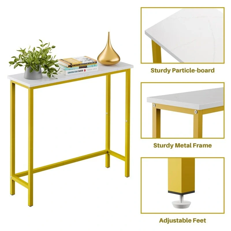 Narrow Console Table – Slim Entryway Table for Hallway, Bedroom, Living Room or Foyer