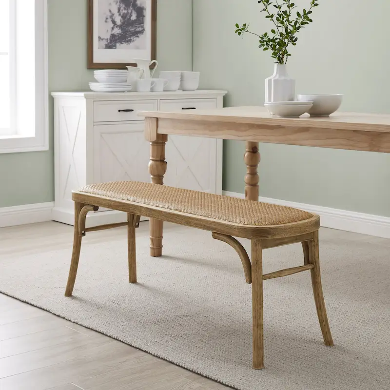 Bernsley Bentwood Rattan Dining Bench