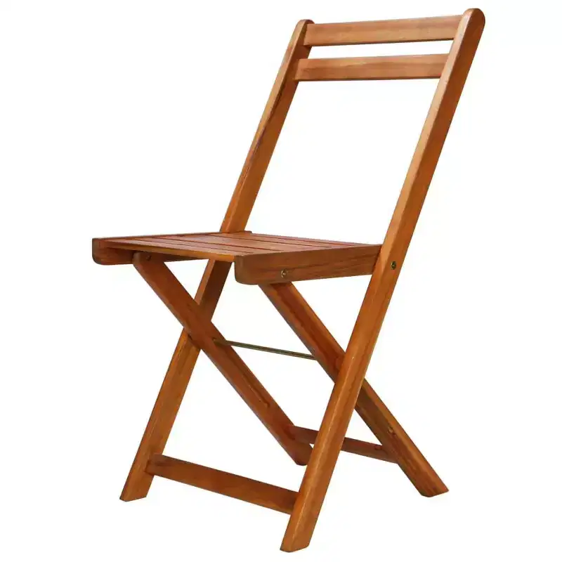 vidaXL Bistro Set Wood Tone Solid Acacia Wood Foldable Bistro Set