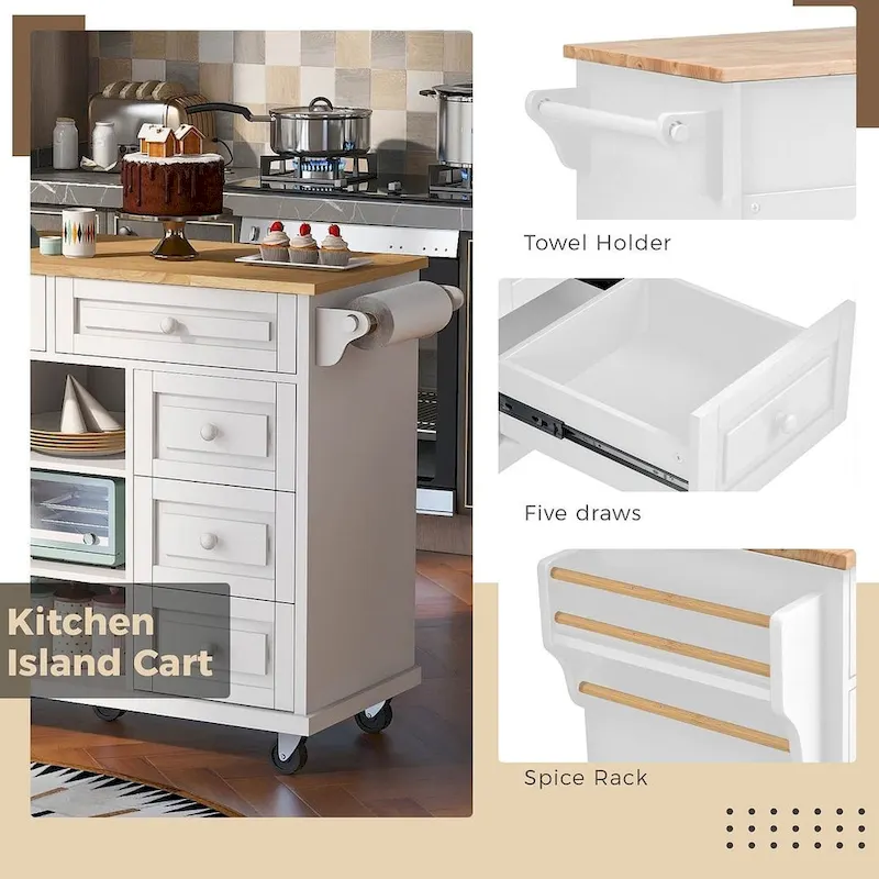53 Rolling Mobile Island Kitchen Island Cart