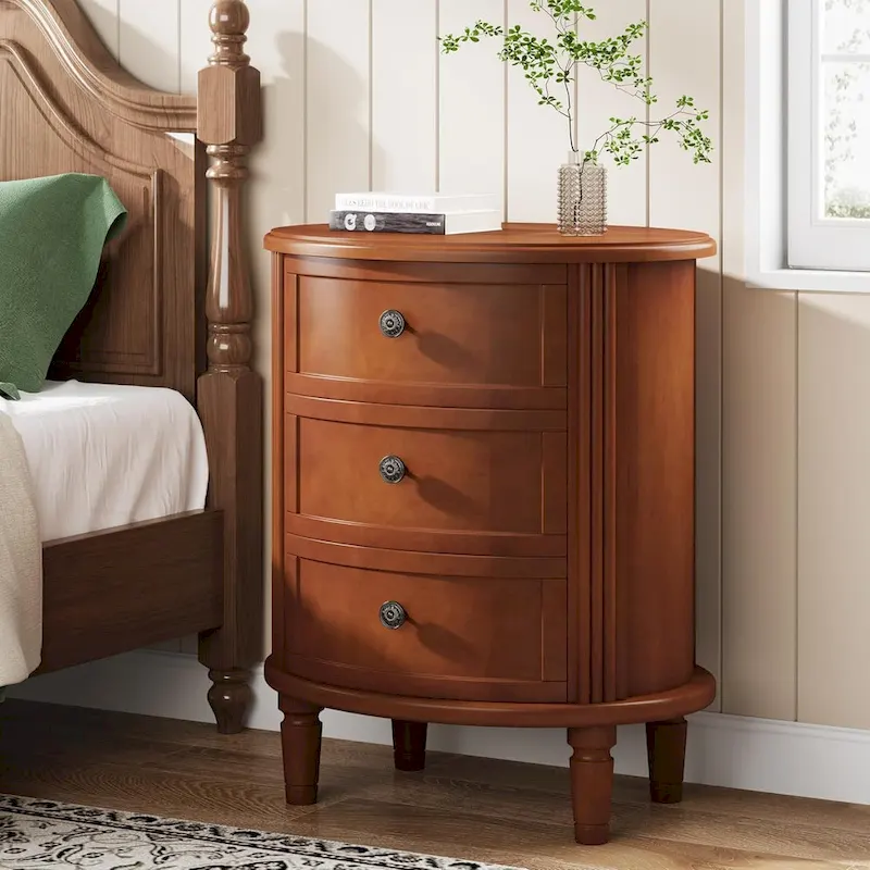Fully Assembled Nightstand with 3 Drawers