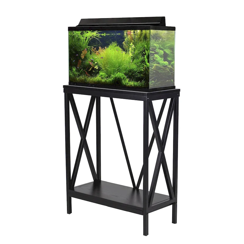 Aquatic Fundamentals 20 Gallon Steel X-Frame Aquarium Stand in Black