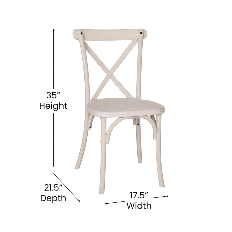 Modern Resin Stacking Cross Back Dining Chairs (Set of 2)