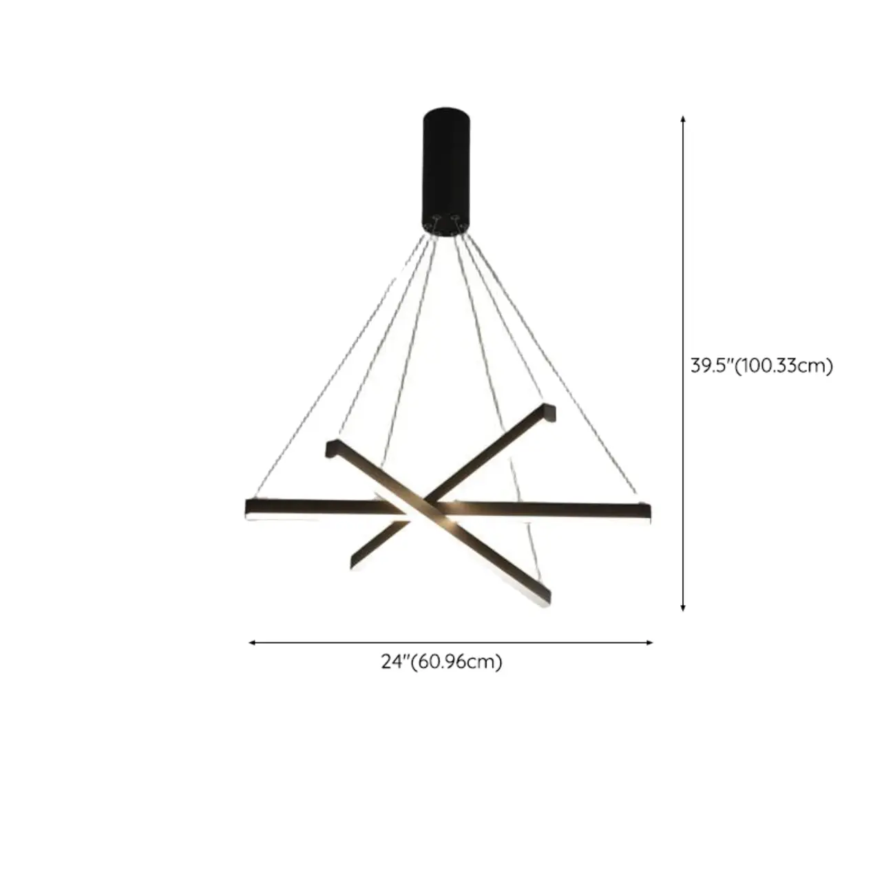 Modern Geometric Linear Sputnik Chandelier