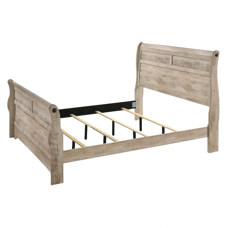 White Wash Shabby Chic Sleigh Bedroom – White Wash, Queen / King, Sleeps 2