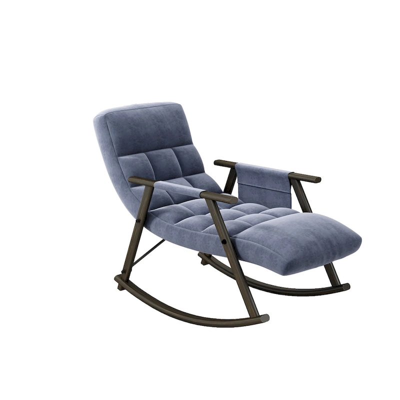 Velvet Rocking Chair With Foot Rest