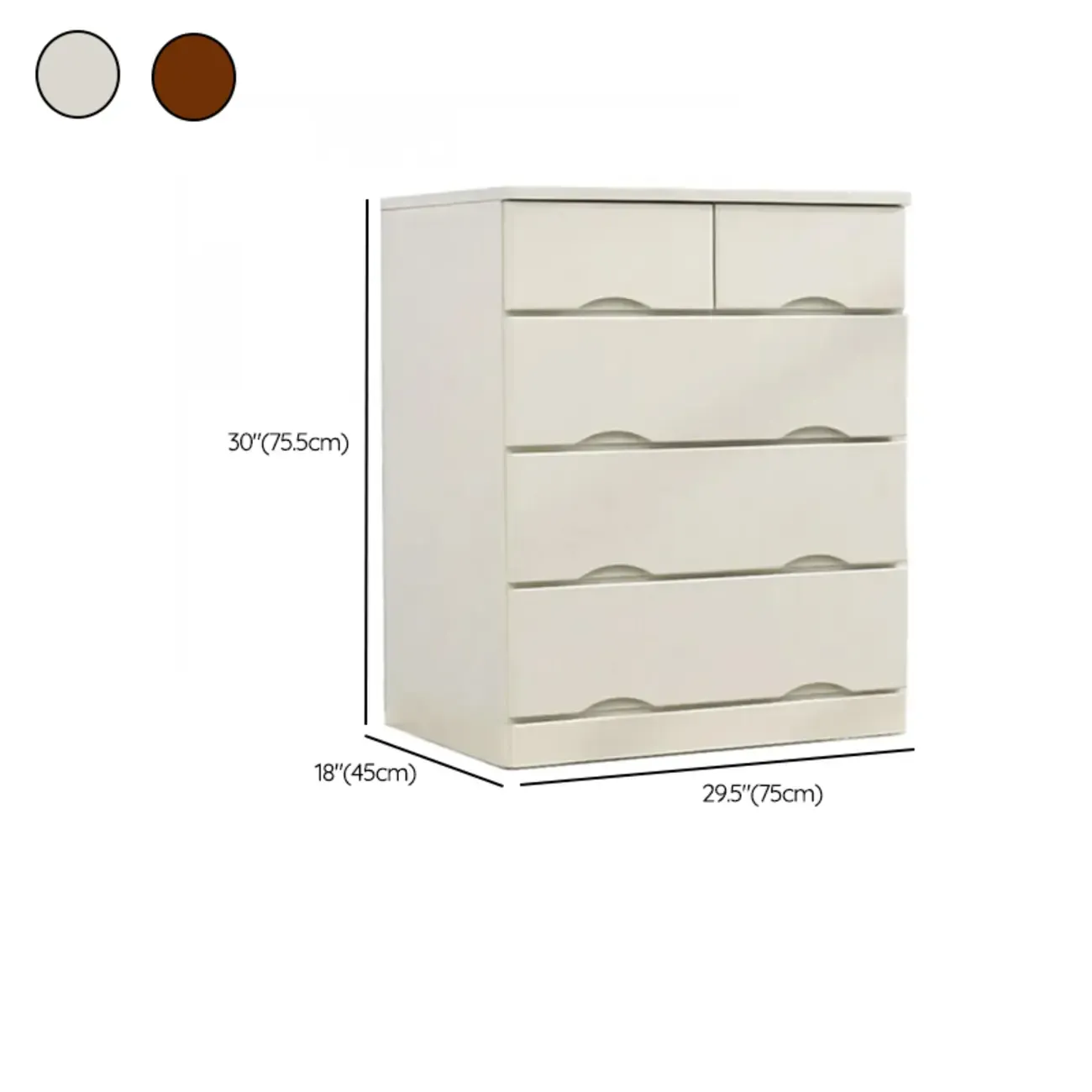 Natural Wood Double Dresser with Lockable Drawer