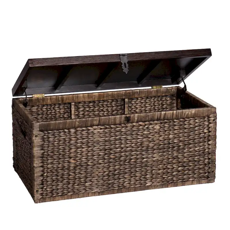 SEI Furniture Keene Espresso Woven Hyacinth Trunk Coffee Table
