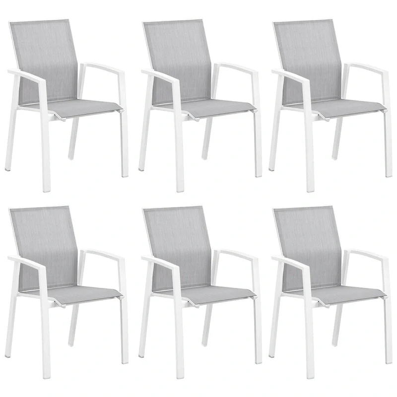 Stacking Aluminum Patio Dining Armchair (Set of 6)