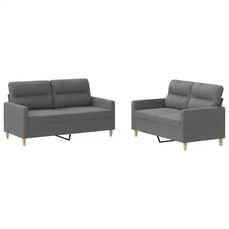 Sofa Set Dark grey Fabric (100% polyester), metal, textilene, plywood