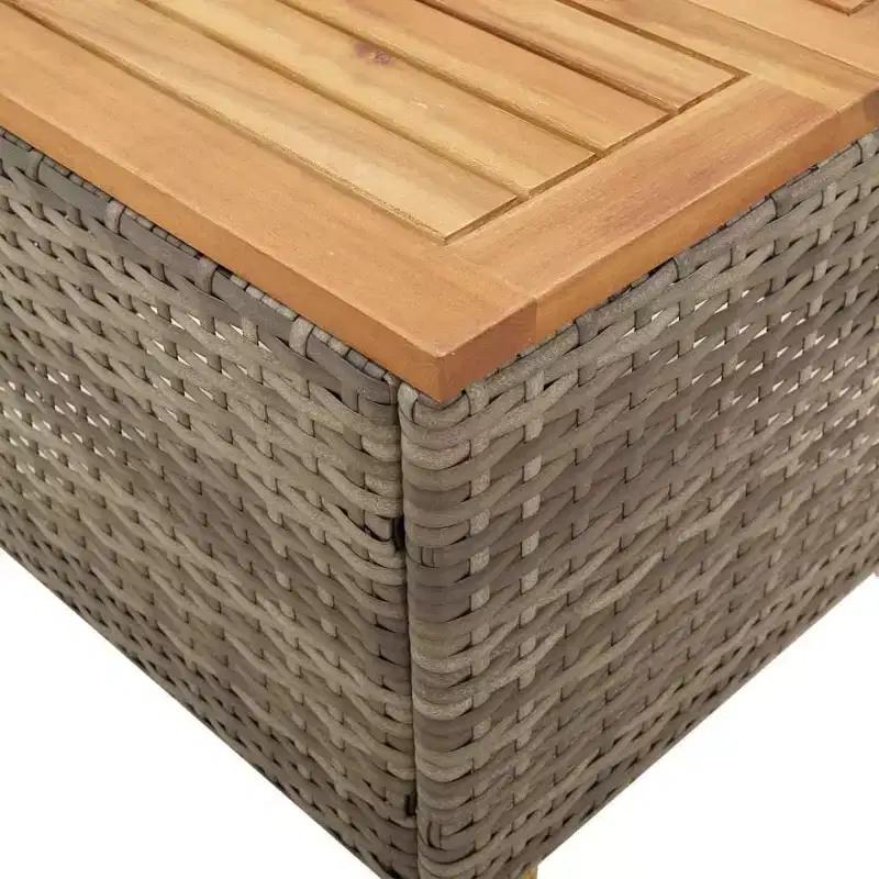 vidaXL Patio Bistro Set Grey PE Rattan Medium Adjustable Feet