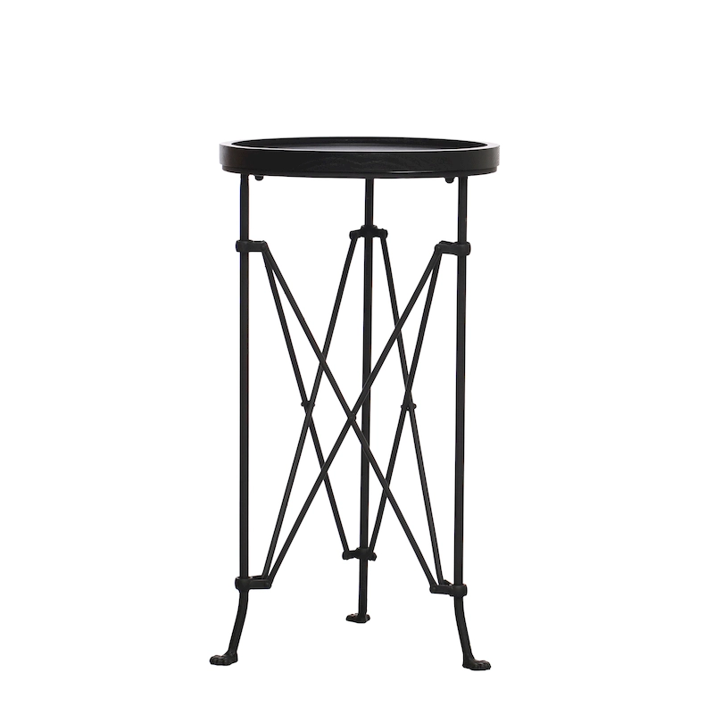 Round Metal Side Table with Claw Feet