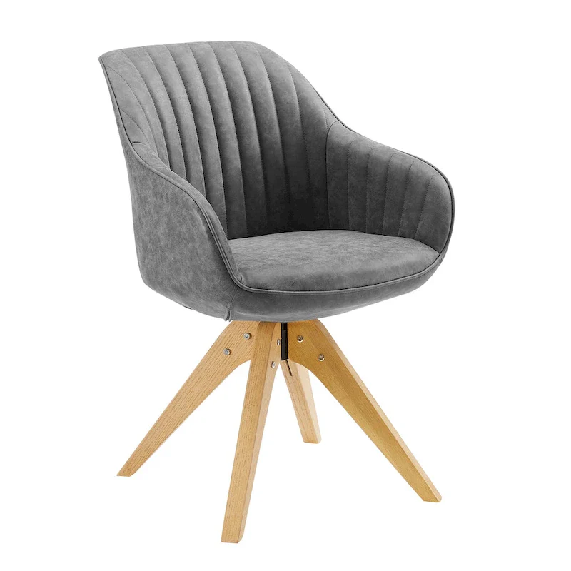 Art Leon Modern Wood Swivel Chair with Oak Legs
