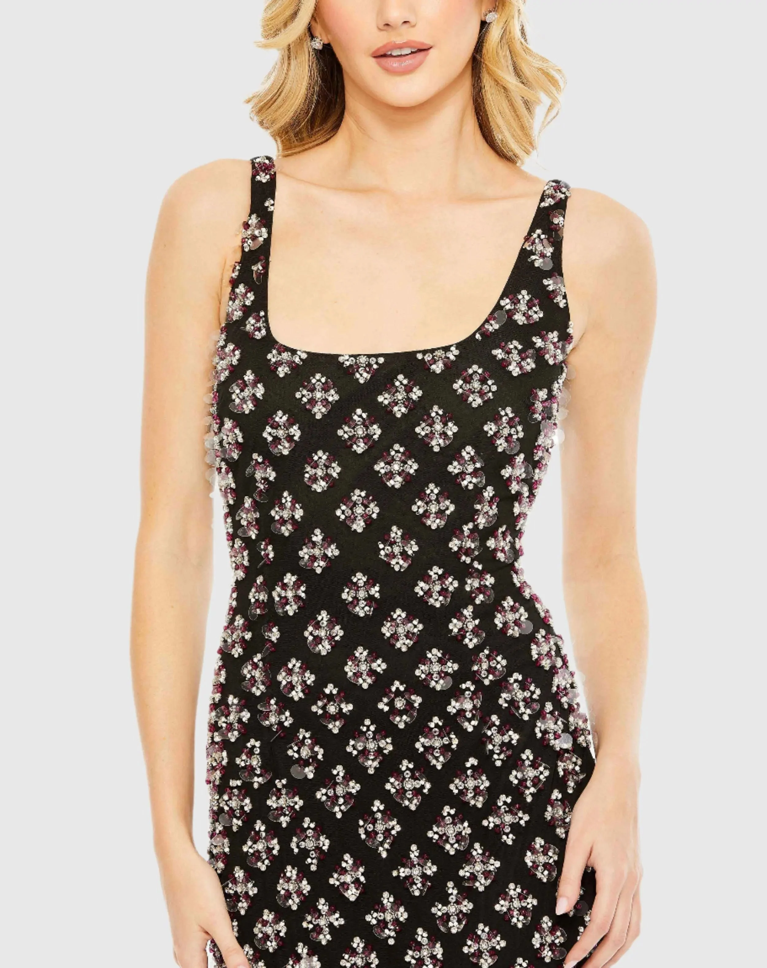 Black Beaded Sheath Dress