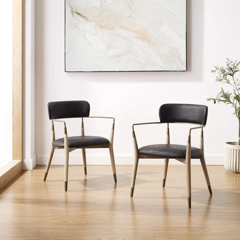 Art Leon Mid-century Solid Wood Accent Dining Chair (Set of 2)