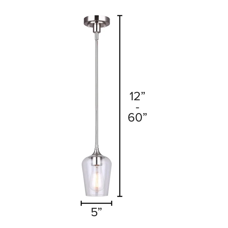 Conall 1 Light Pendant, Nickel Finish - Brushed Nickel