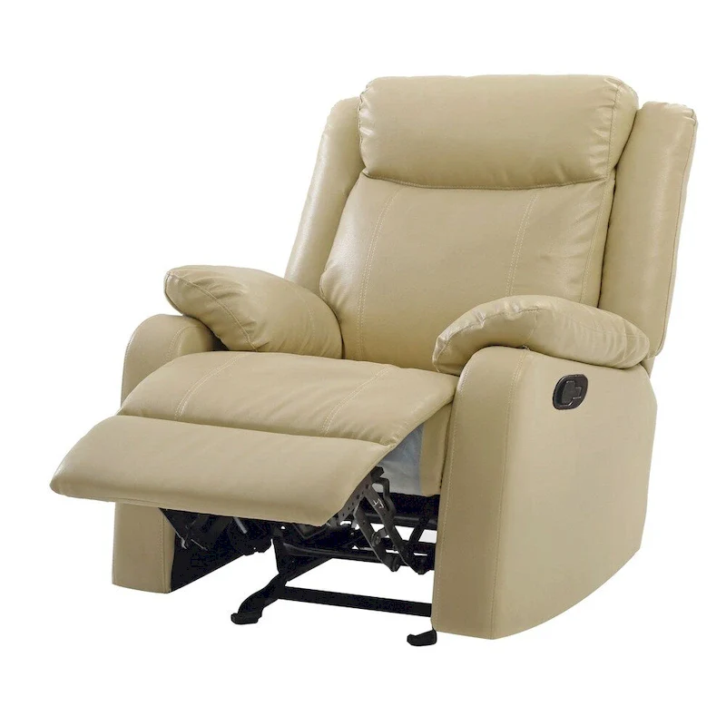 Faux Leather Rocking Recliner, Single Seat