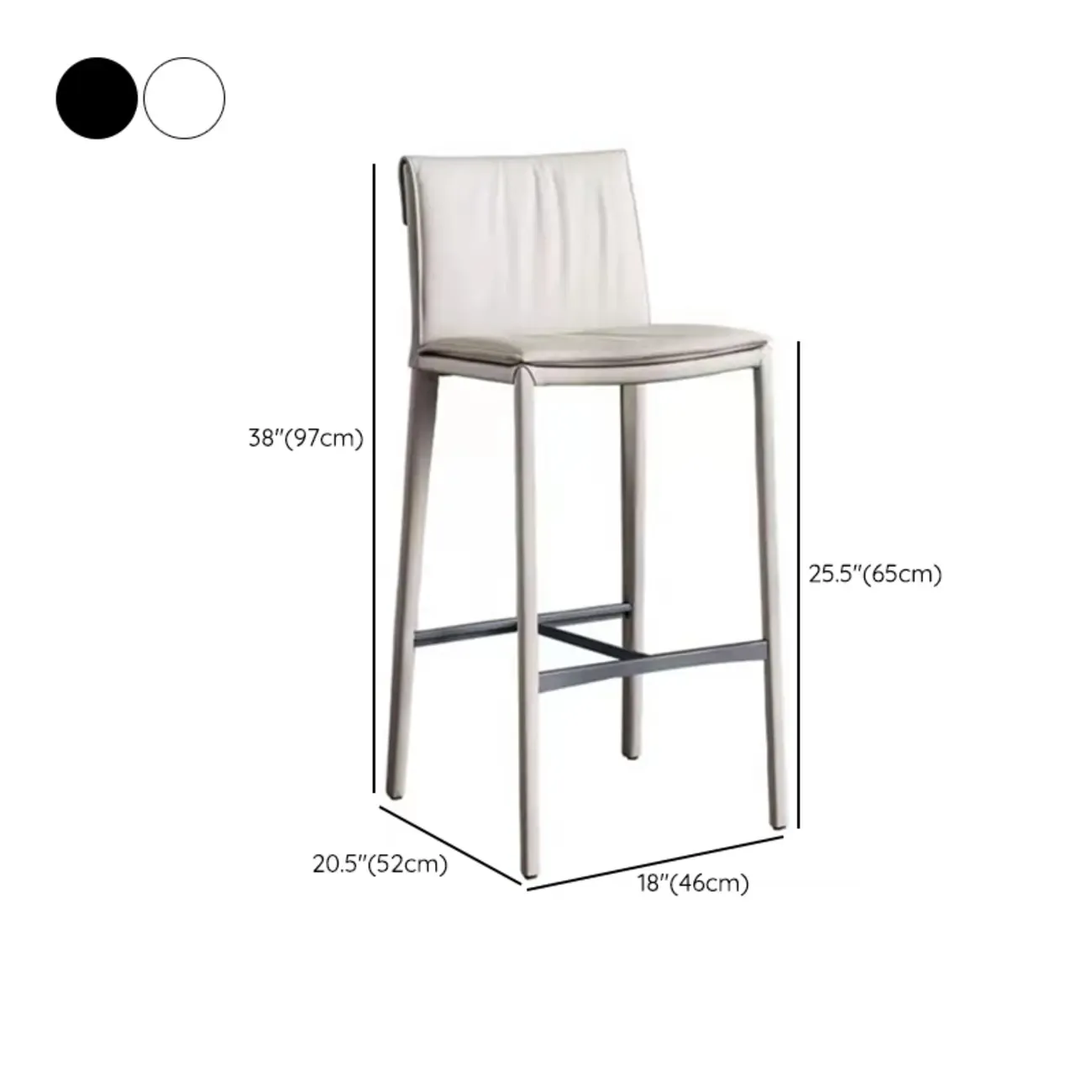 Modern 4-Leg Trestle Footrest Low Back Bar Stools